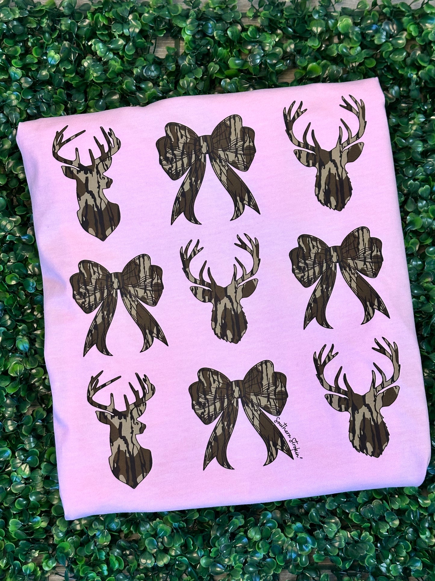 SS Camo Deer Coquette Kids Tee