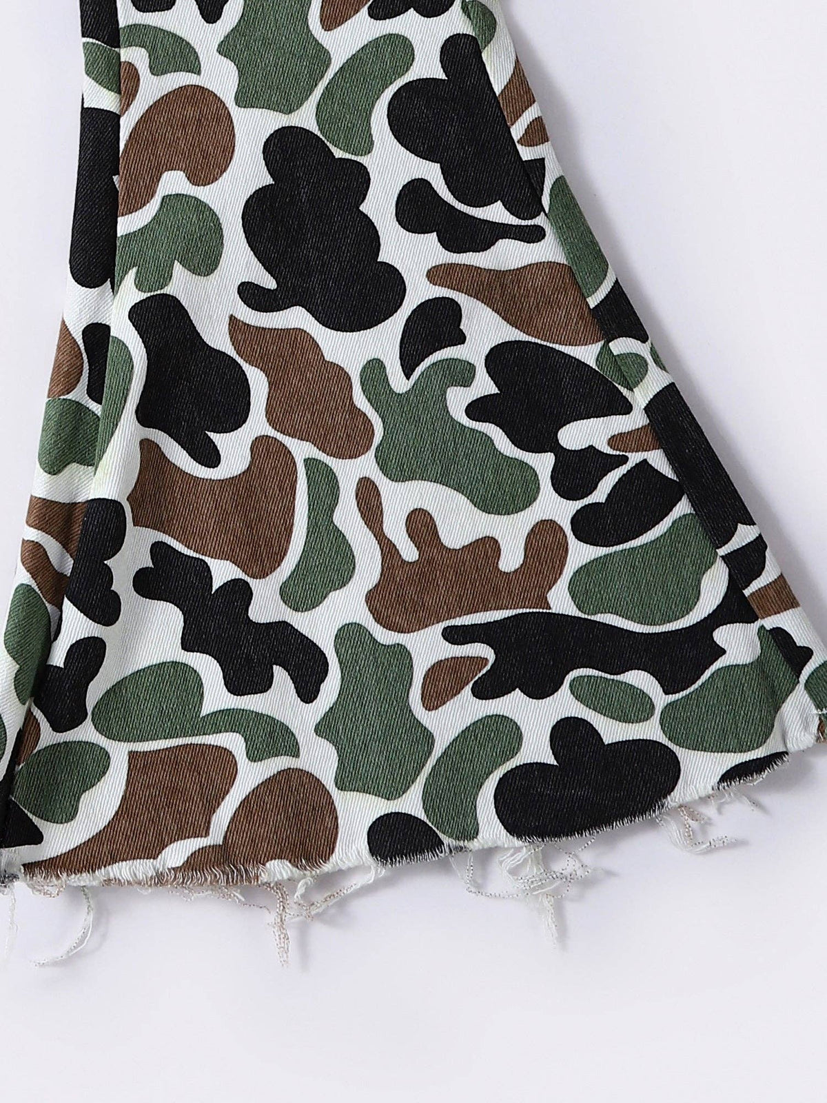Girls Camo Flare Jeans