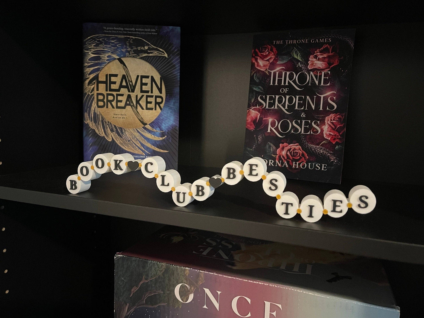 Friendship Bracelet inspired Book Shelf Sign