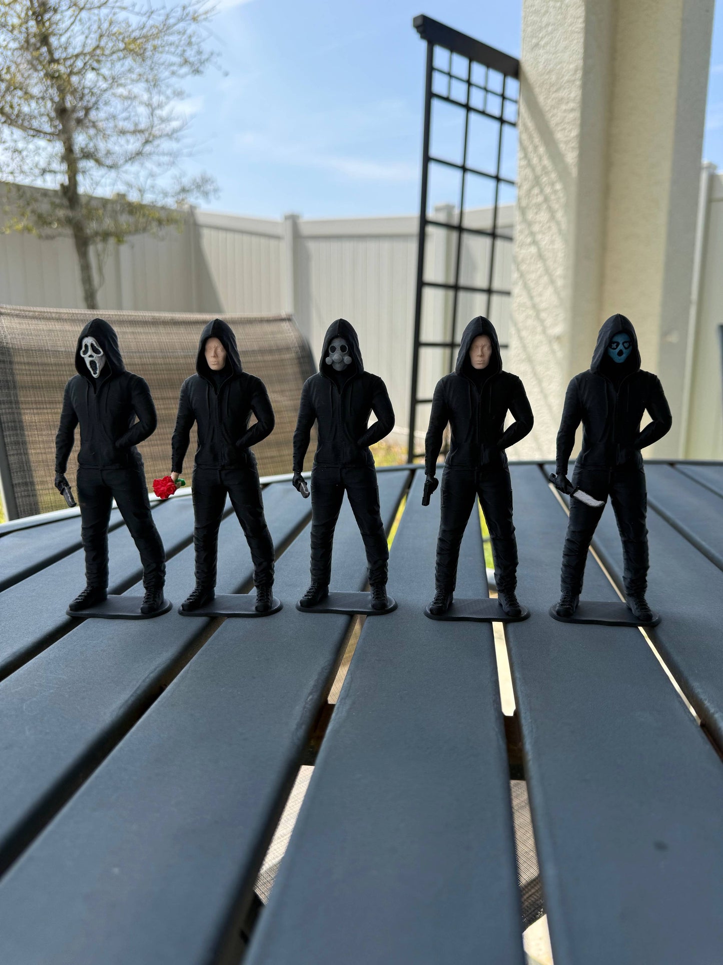 Hooded Masked Figures | Bookshelf Shelf Decor | Dark Romance