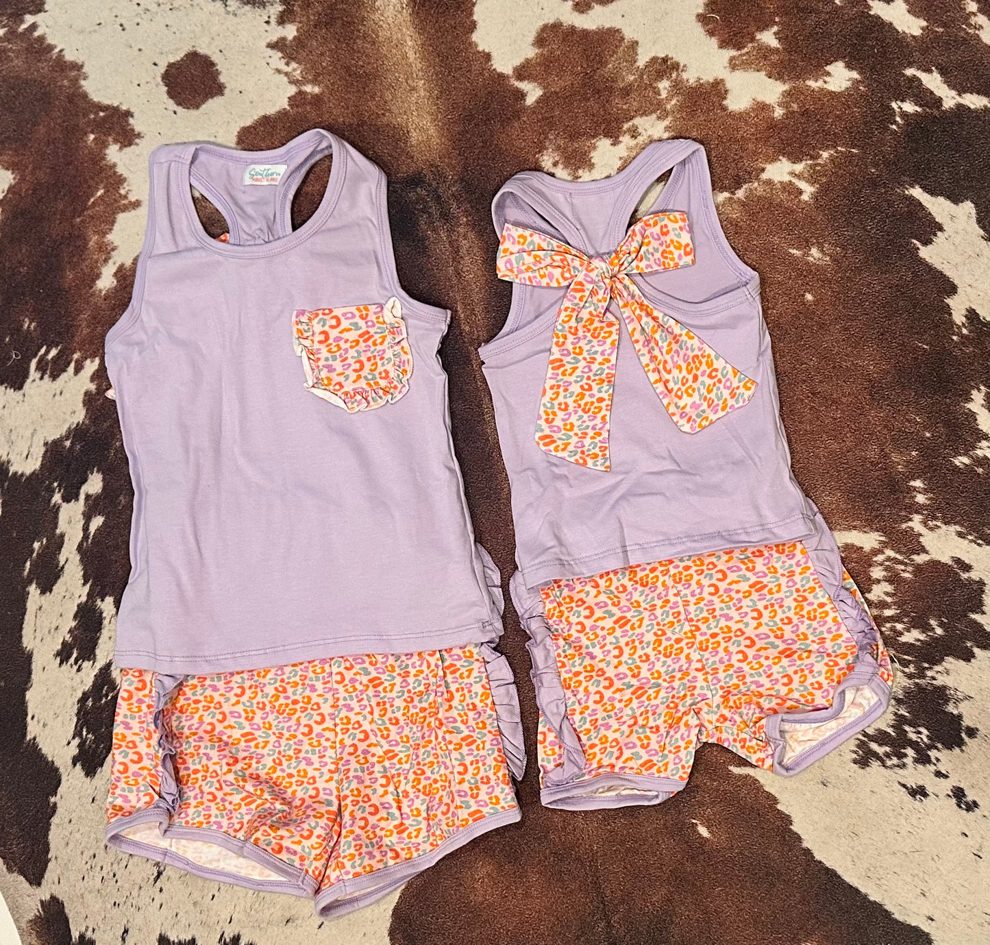 Girl’s Pink Cheetah Shorts Set