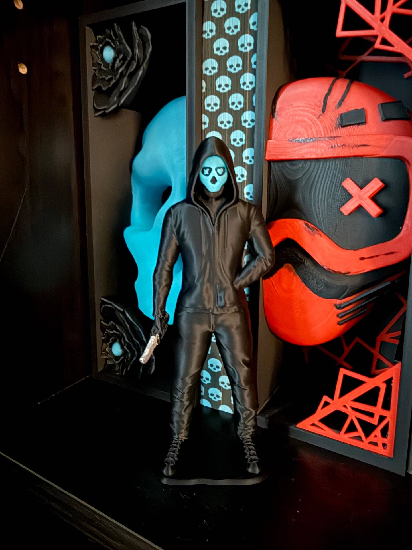 Hooded Masked Figures | Bookshelf Shelf Decor | Dark Romance