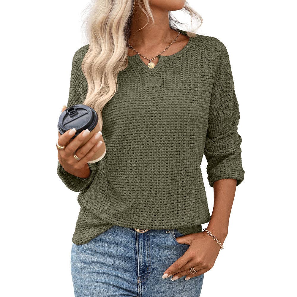 Lovesoft Waffle Knit Long Sleeve Top