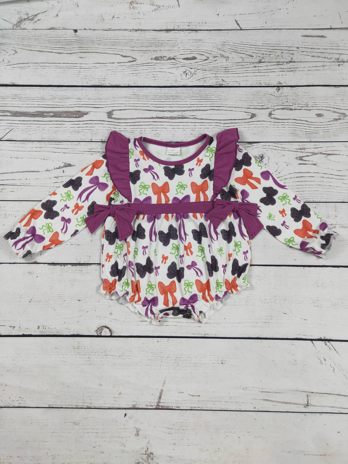 Bow Printed Baby Halloween Bubble