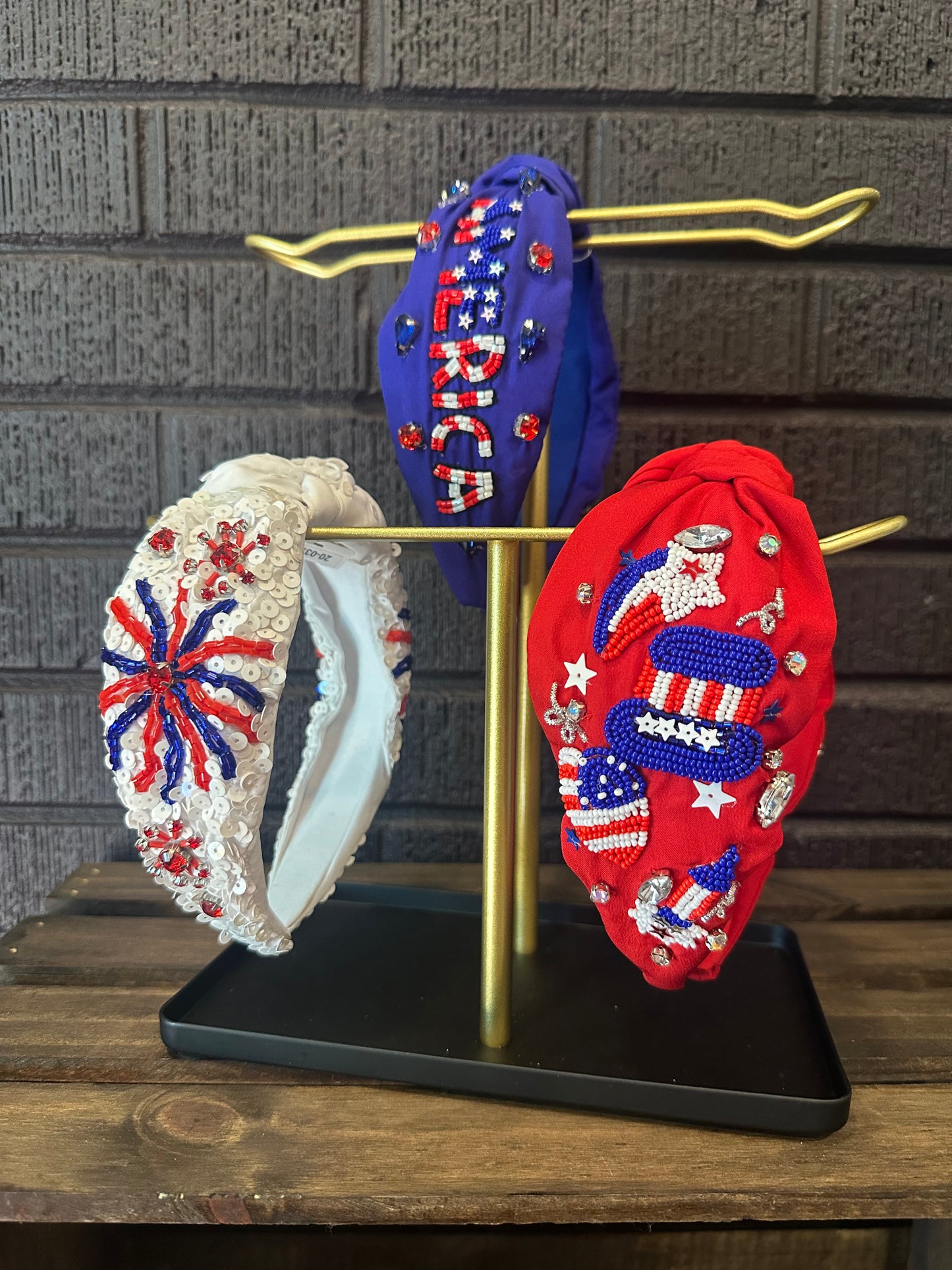 Stars & Stripes Beaded Headband