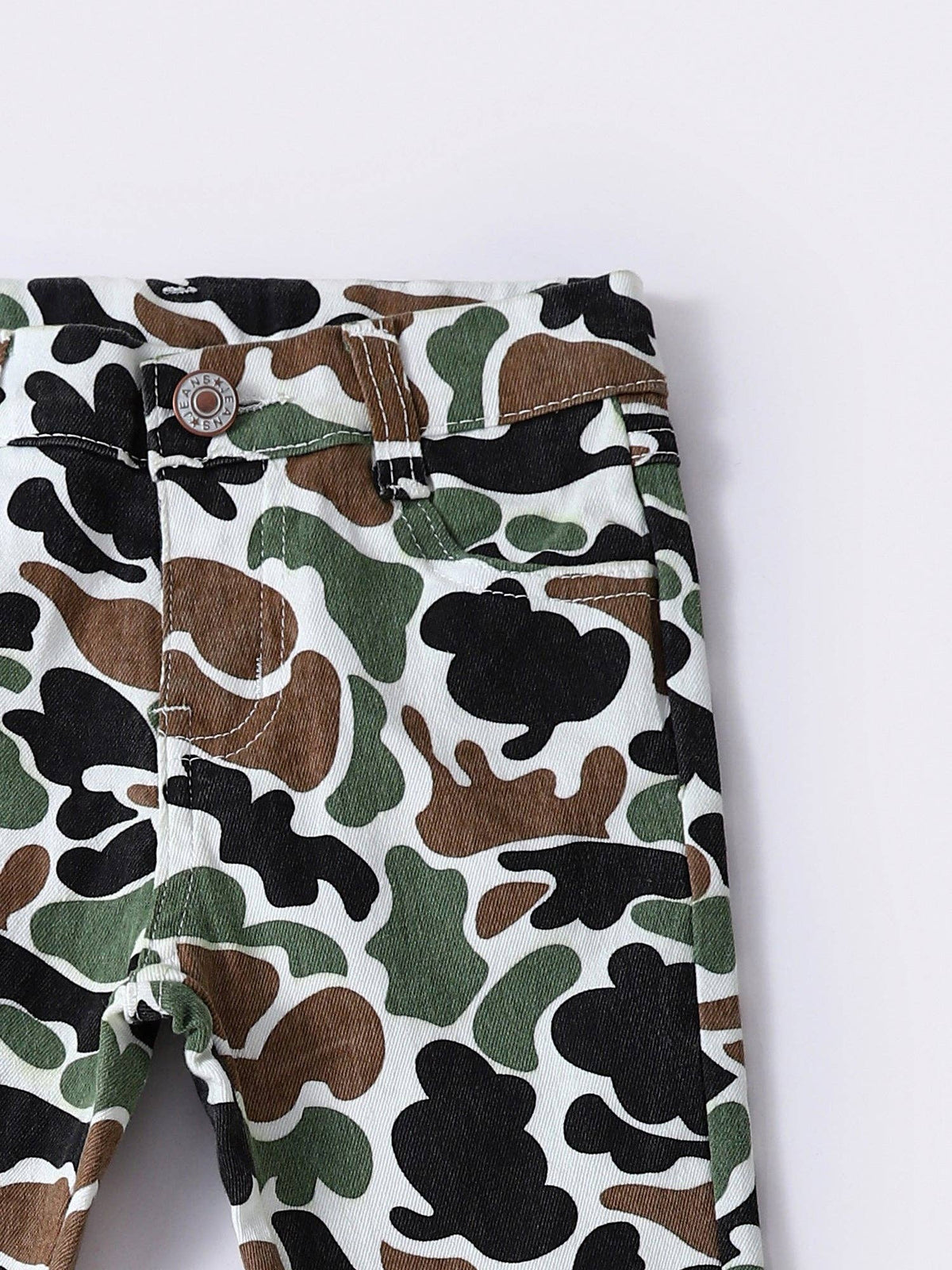 Girls Camo Flare Jeans