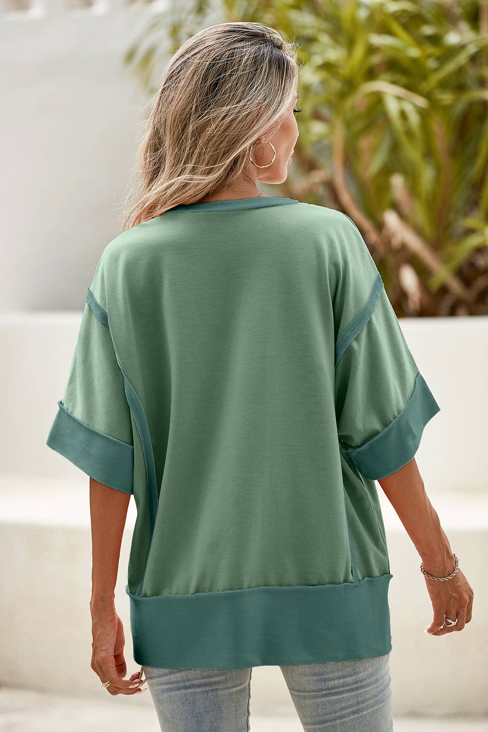 Patchwork Half Sleeve T Shirt