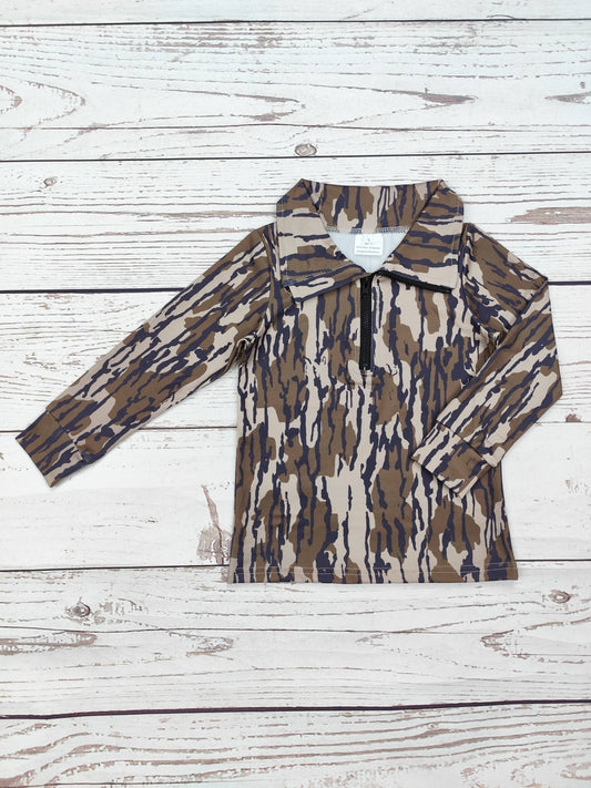 Kids Camo Zip Pullover