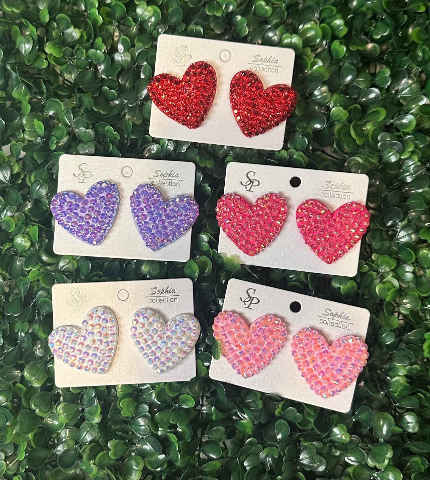 Rhinestone Heart Earrings
