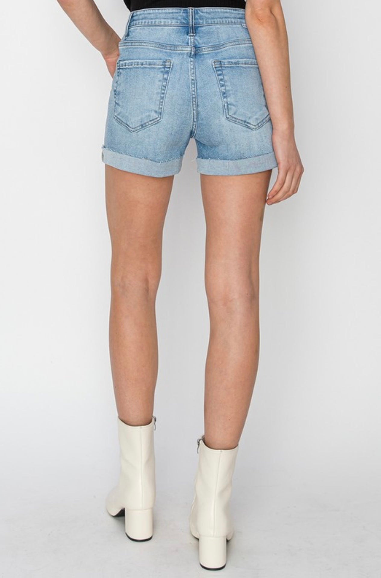 Risen Cuffed Light Wash Shorts
