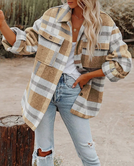 Plaid Flannel Button Shacket