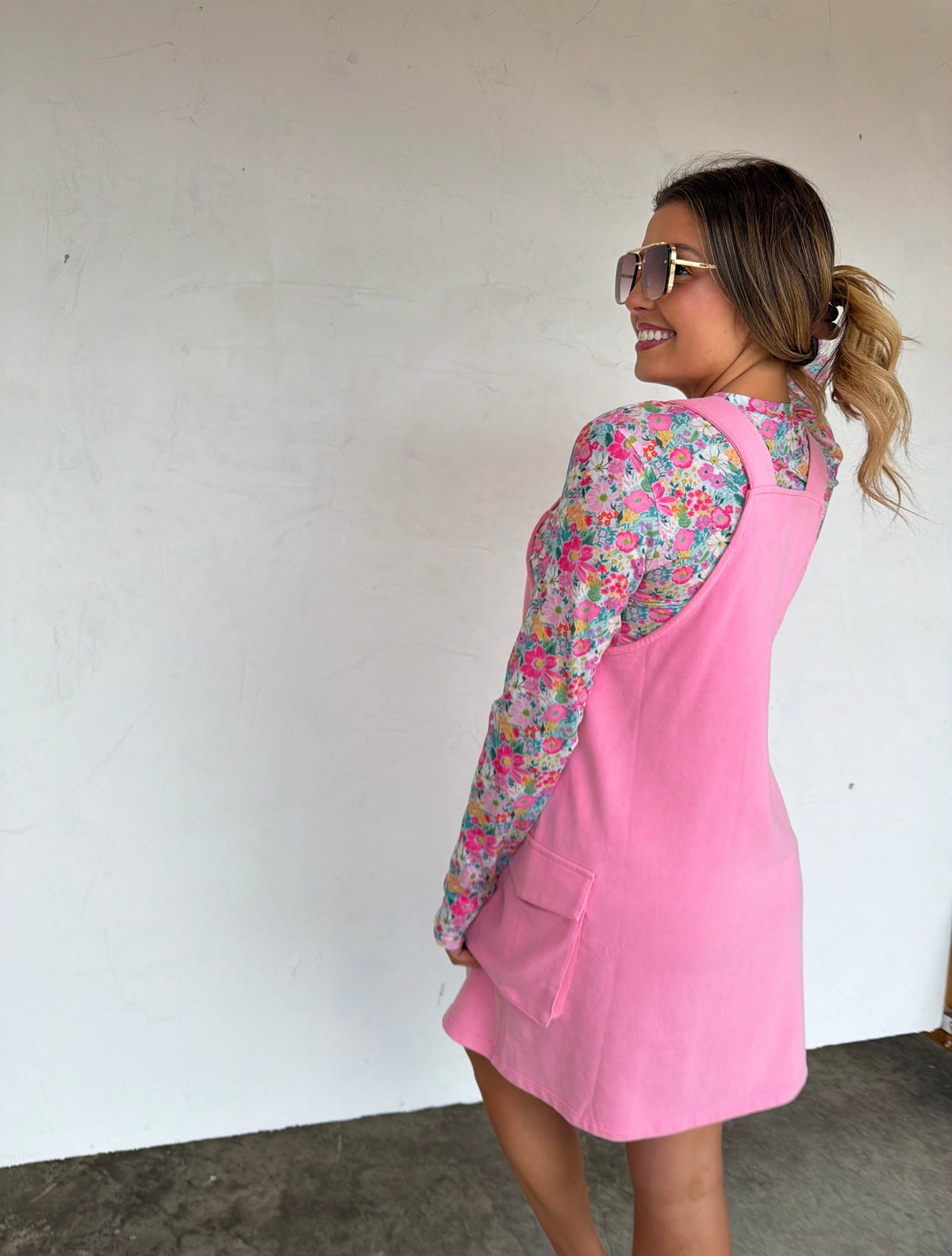 Millie Overall Pink Dress