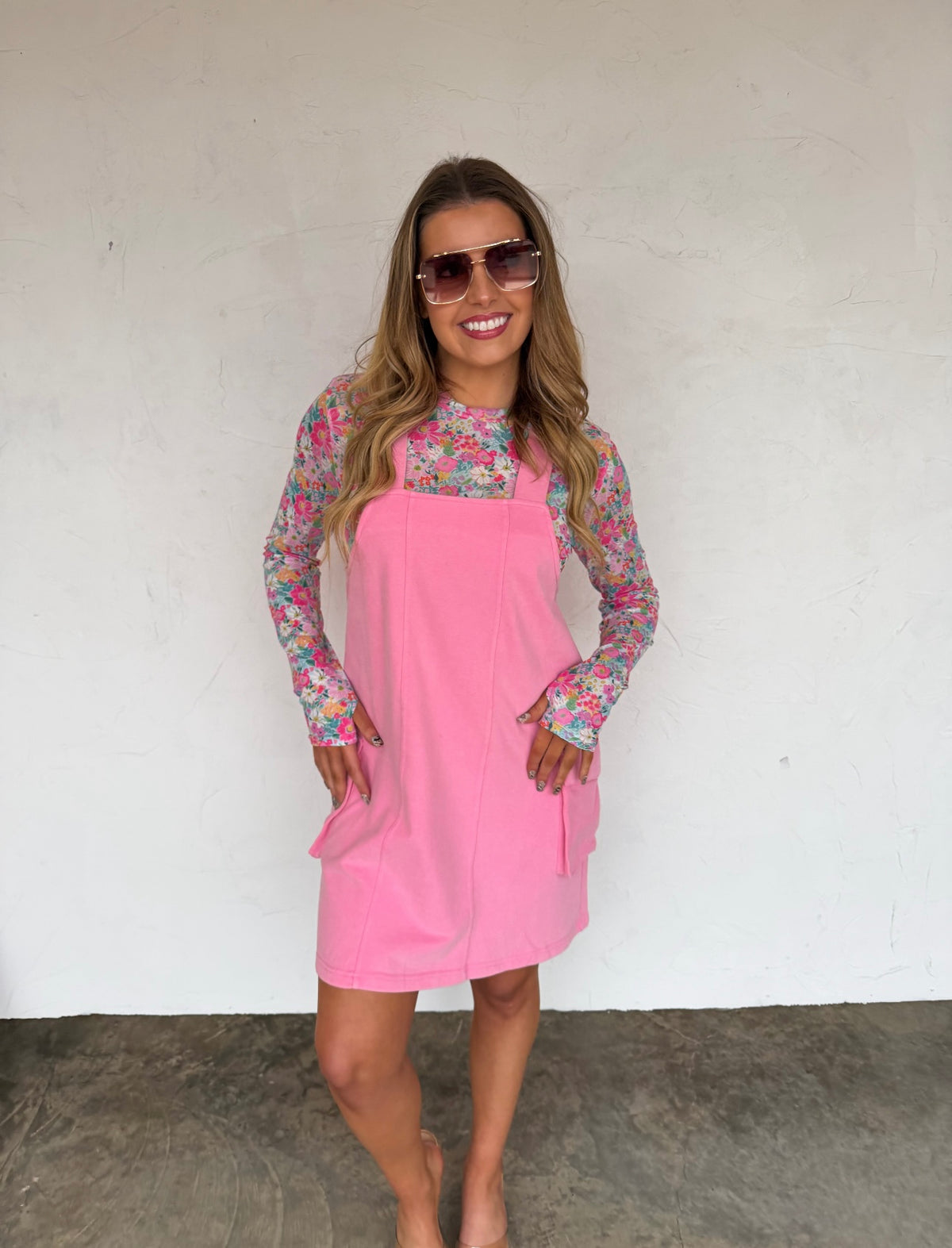 Millie Overall Pink Dress