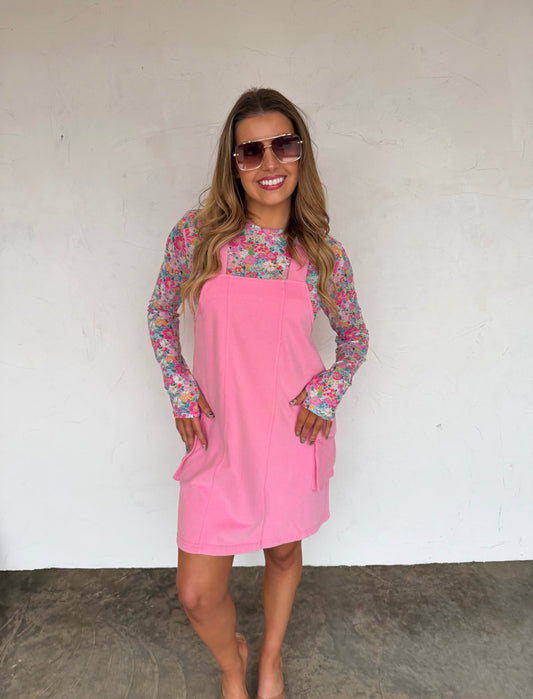 Millie Overall Pink Dress