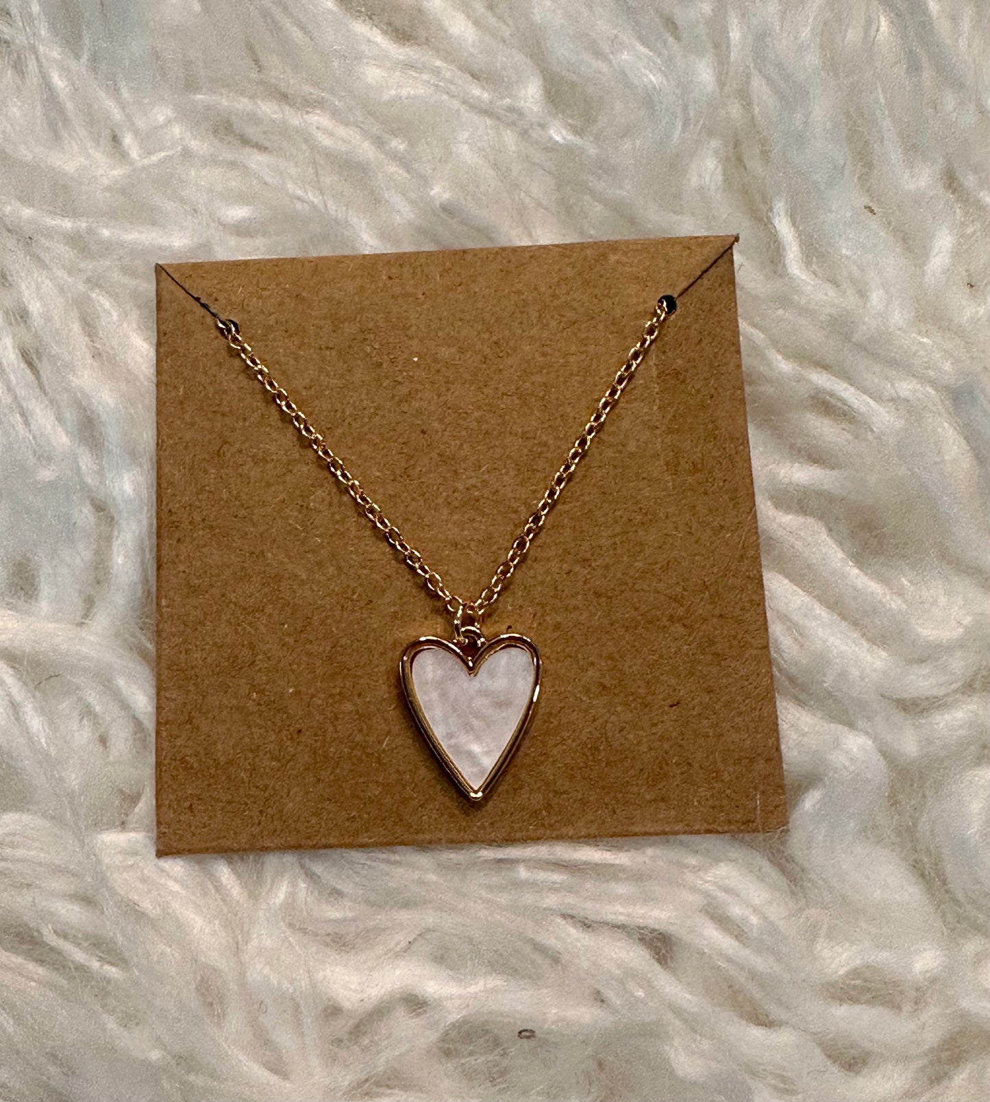 White Opal Heart Necklace