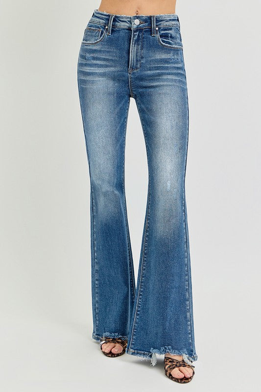 Risen High Rise Flare Step Jeans