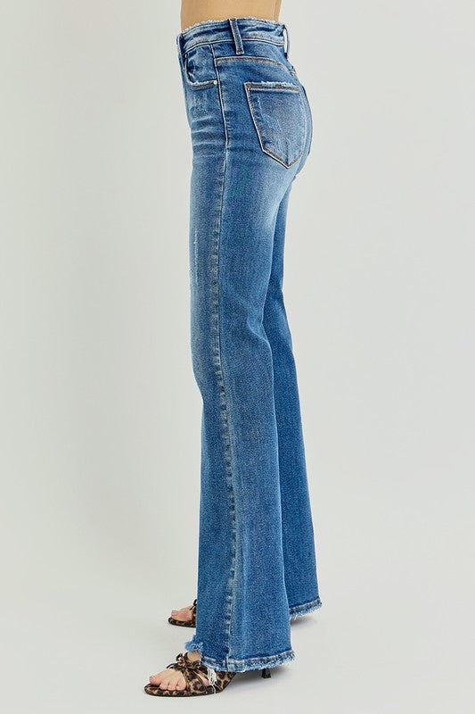Risen High Rise Flare Step Jeans