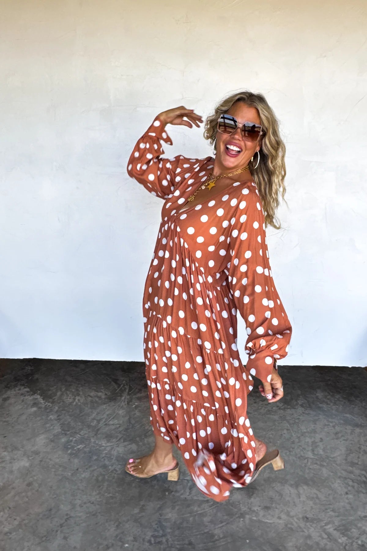 Kora Polka Dot Midi Dress