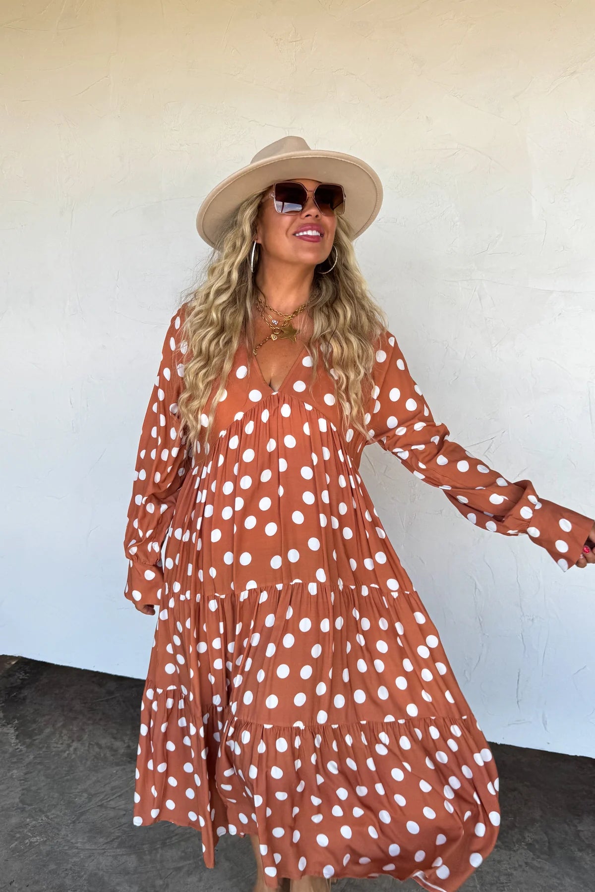 Kora Polka Dot Midi Dress