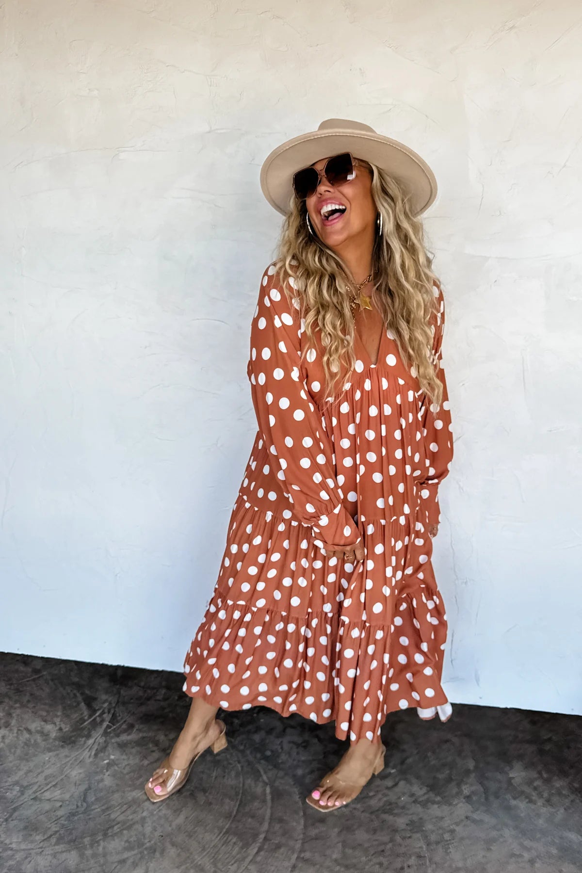 Kora Polka Dot Midi Dress