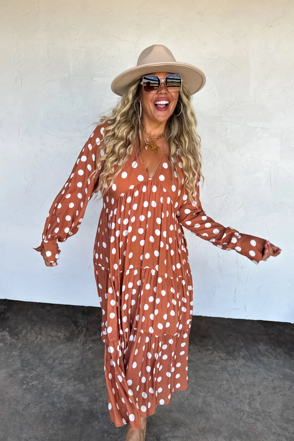 Kora Polka Dot Midi Dress
